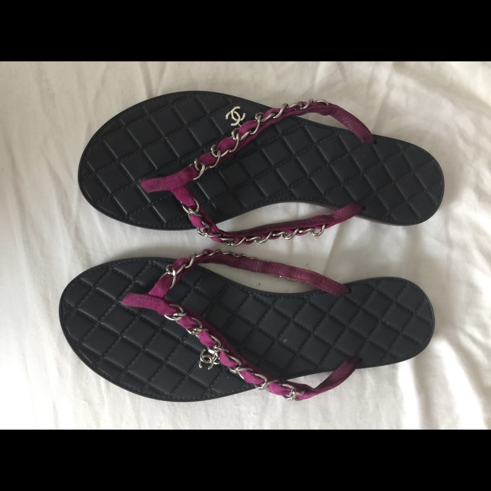Chanel Cc chain Link Flip Flop Sandals